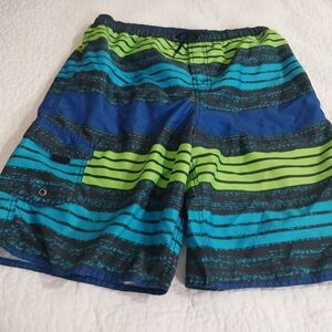 First Wave Blue and Black Mesh-Lined Shorts